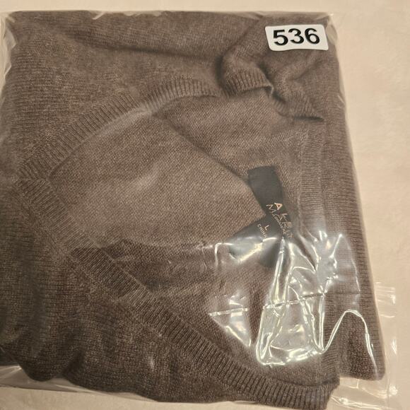 Alex Marie Cashmere Sweater Brown V-Neck Sz L Timeless Minimalist QuietLuxury - Picture 7 of 7